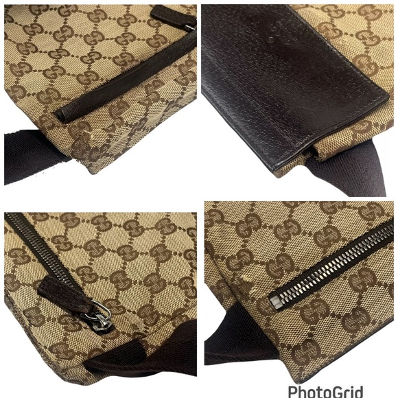 GUCCI GG Belt Bag Monogram Canvas Beige Bum Bag Fanny Pack Waist Bag - Picture 14 of 16